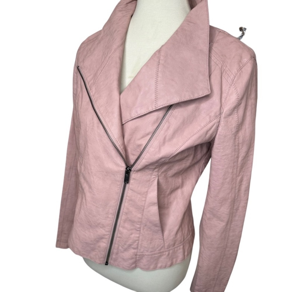 Anthropologie faux leather jacket in adorable dusty rose - Picture 5 of 14
